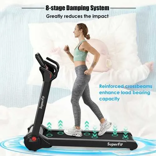 2.25HP Folding Electric Motorized Treadmill-Black