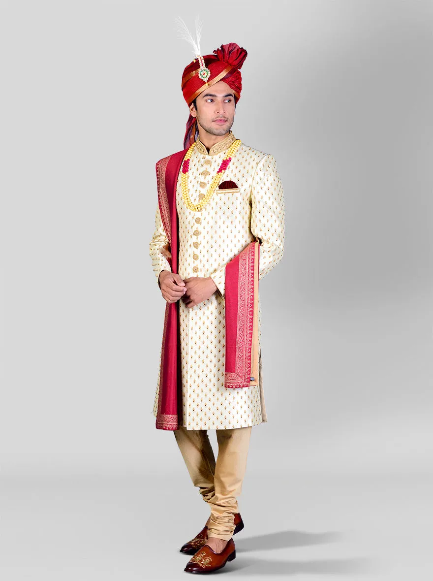 Beige Sherwani | Azania