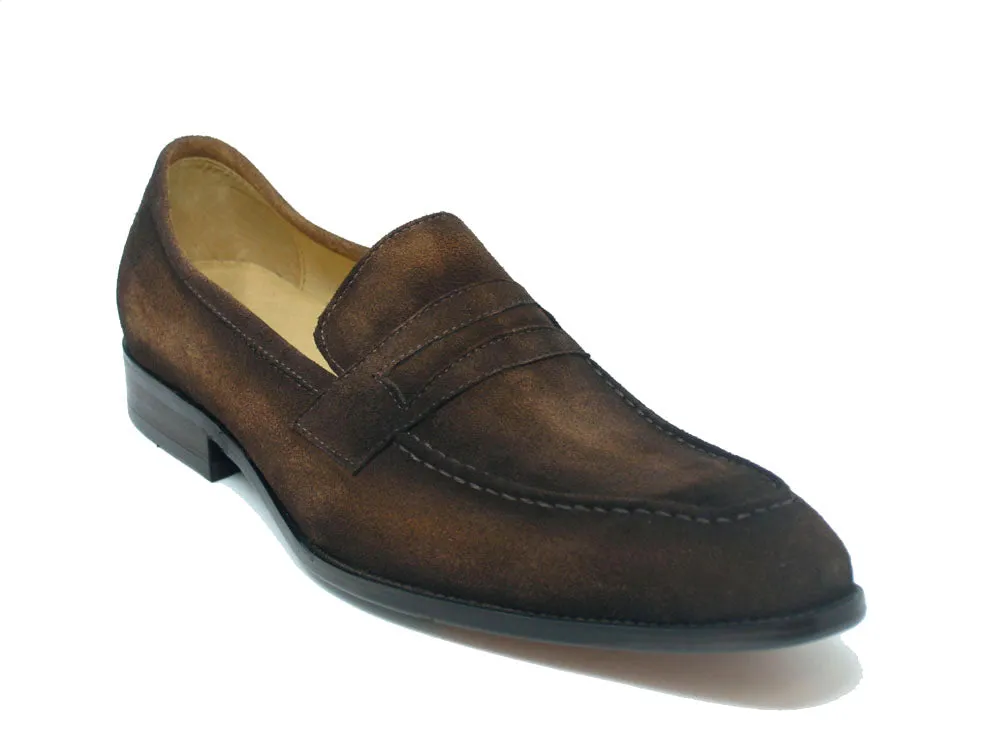 Burnished Suede Penny Loafer