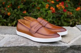 Calfskin Slip On Loafer Cognac