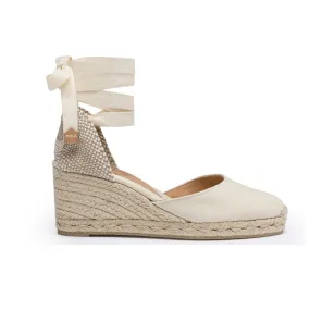 Castaner Carina 6 Ivory Beige Canvas Wedge Espadrilles