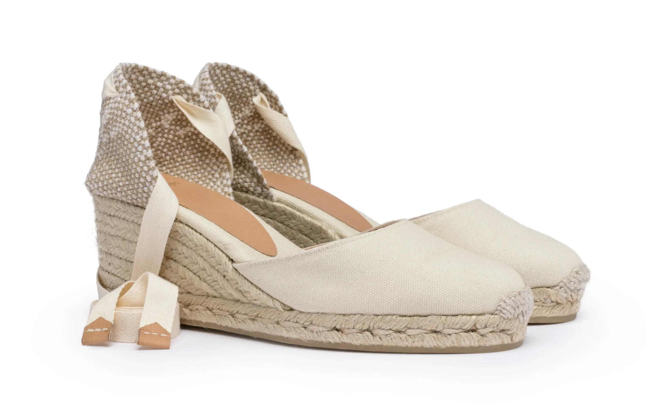 Castaner Carina 6 Ivory Beige Canvas Wedge Espadrilles