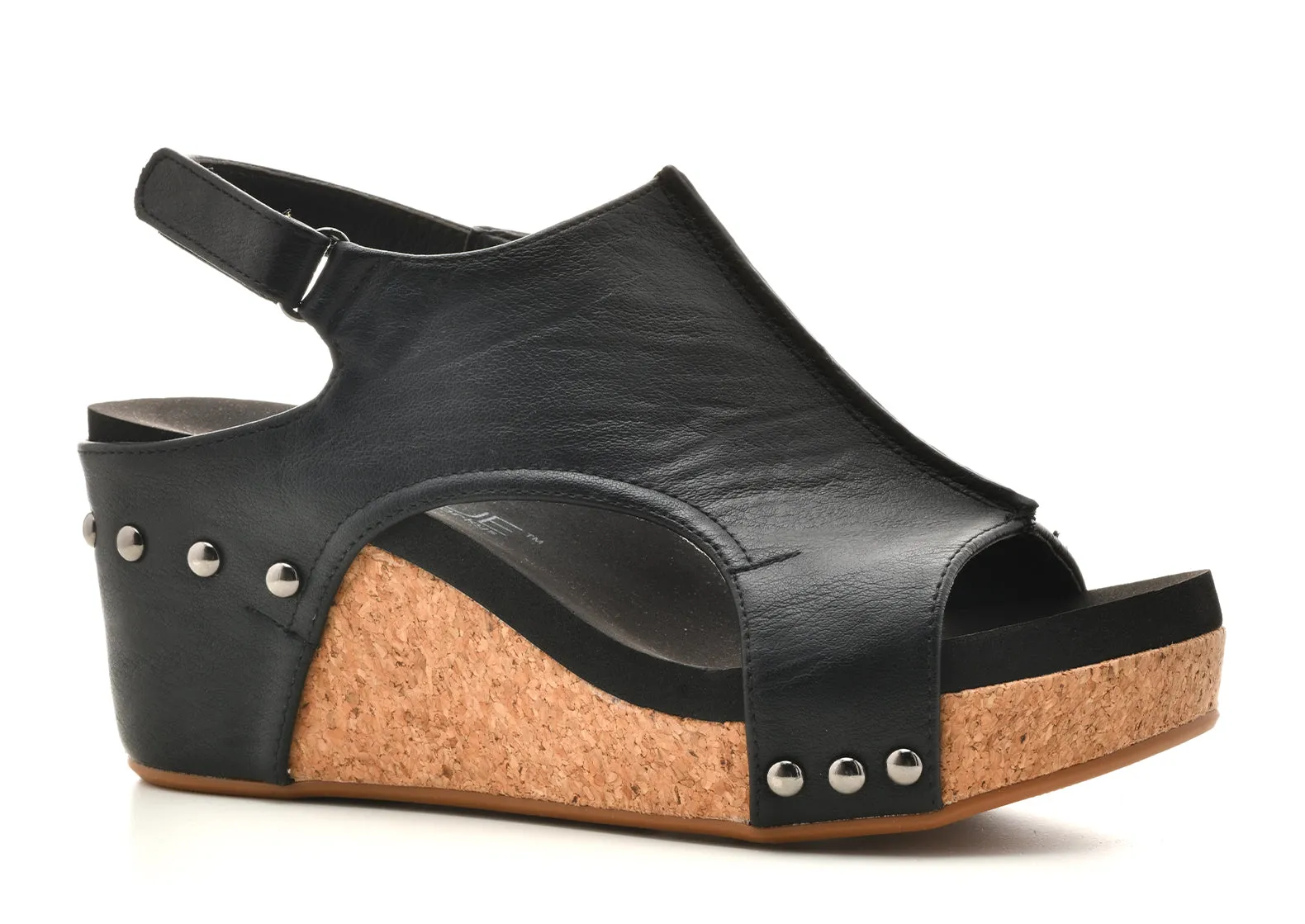 Corkys Carley Black Smooth Wedge