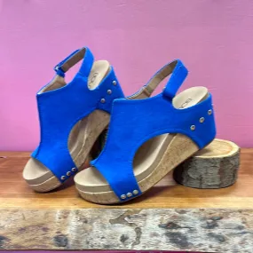 Corky's Carley Electric Blue Suede Wedge