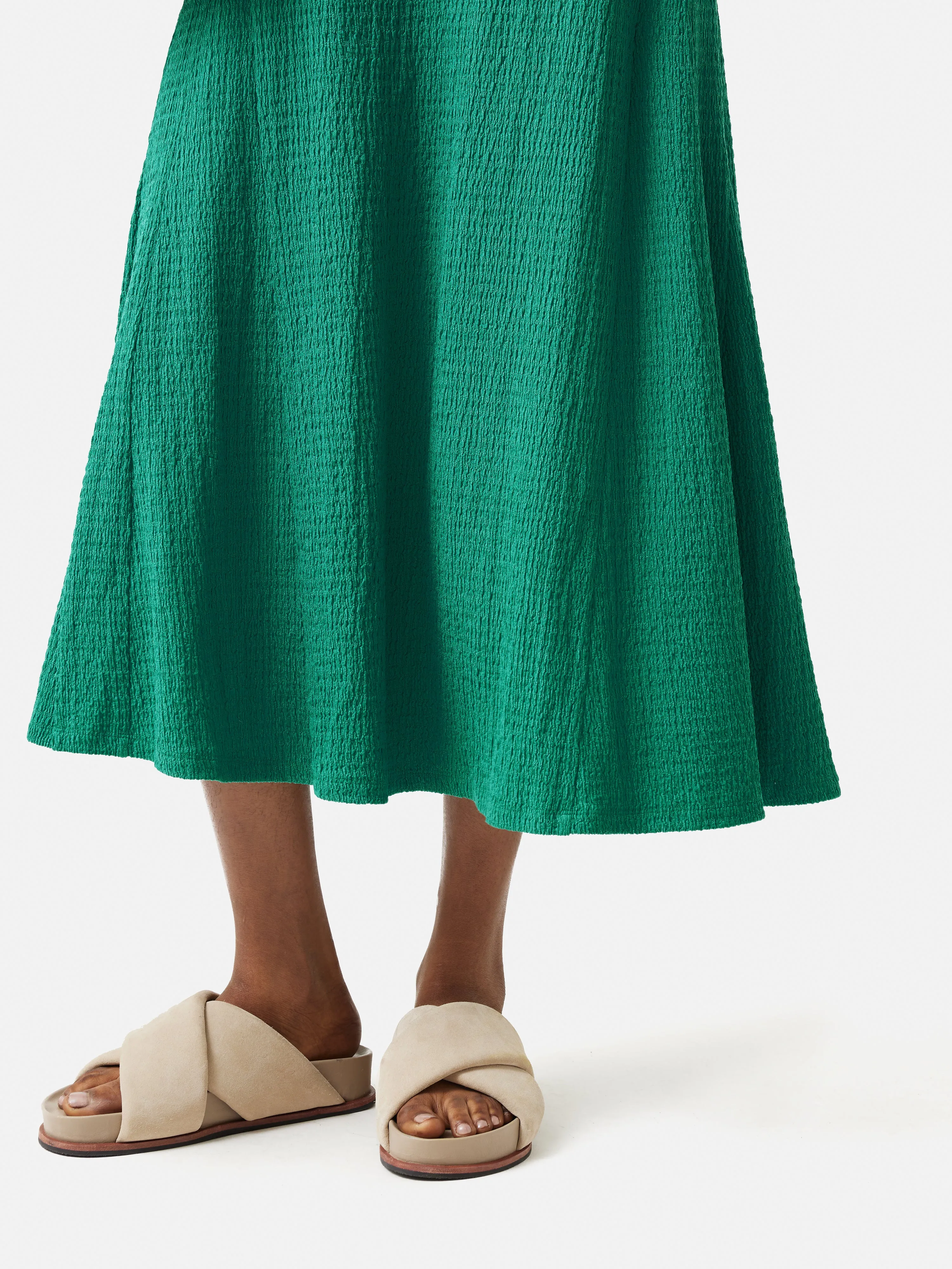 Crinkle T-shirt Jersey Dress | Green