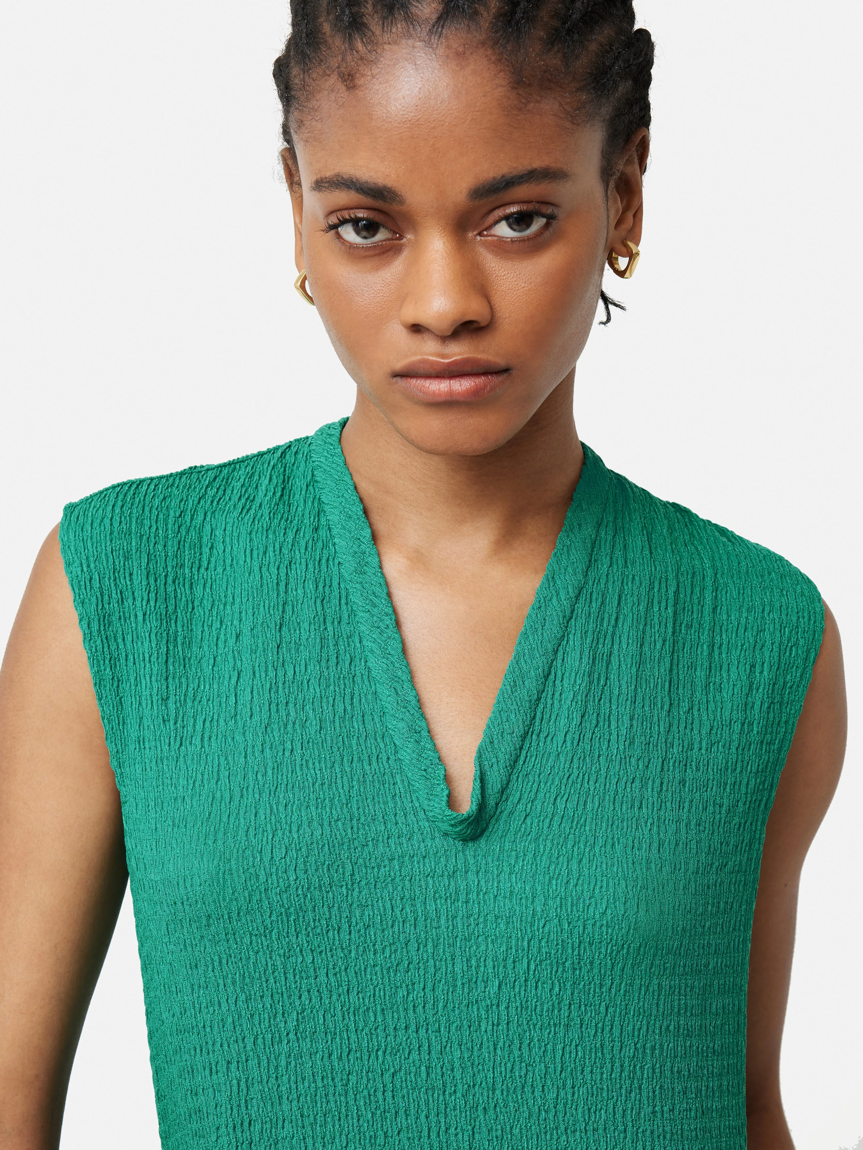 Crinkle T-shirt Jersey Dress | Green