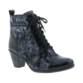 D8797-14 Black Multi Ankle Boot Heel RTex