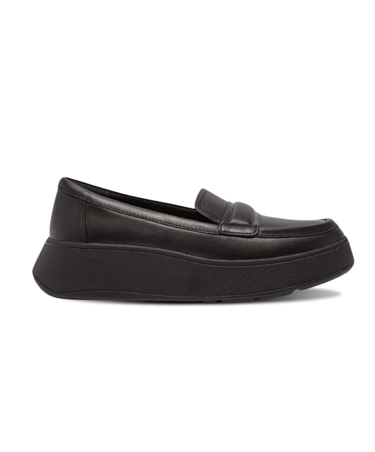 FItflop F Mode Padded Detail Leather Flatform Loafer Black