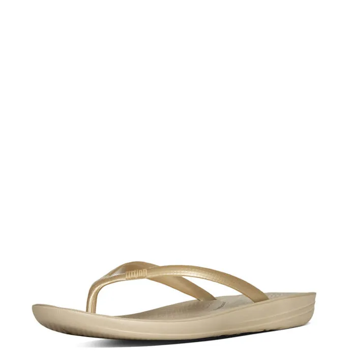 FitFlop Iqushion Ergonomic Flip-Flops Sandals - Gold