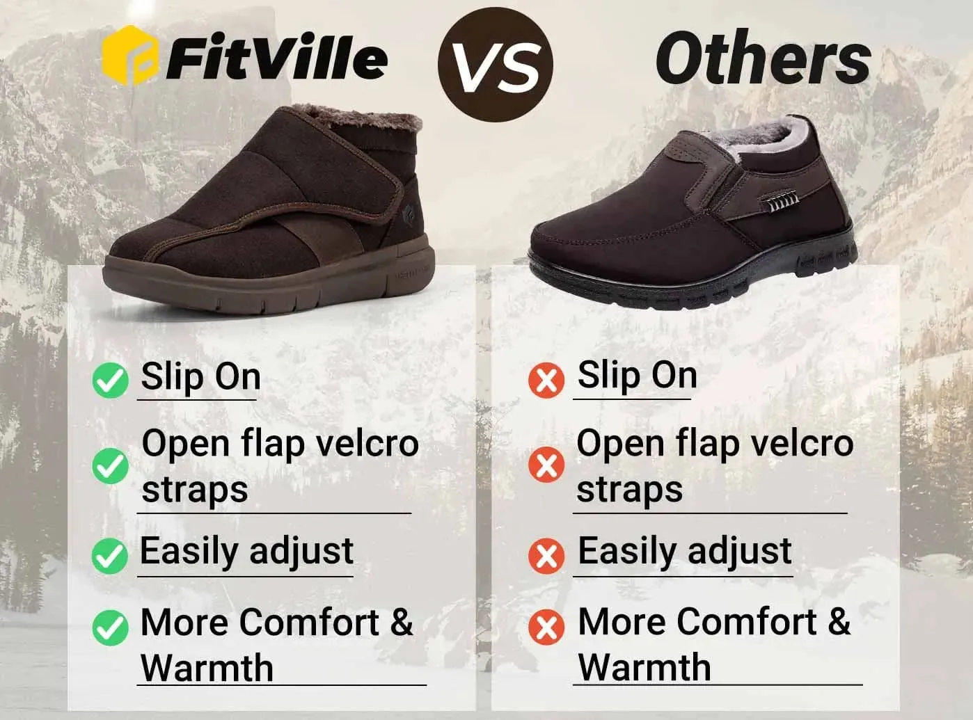 FitVille Women's EasyTop Diabetic Winter Boots V1