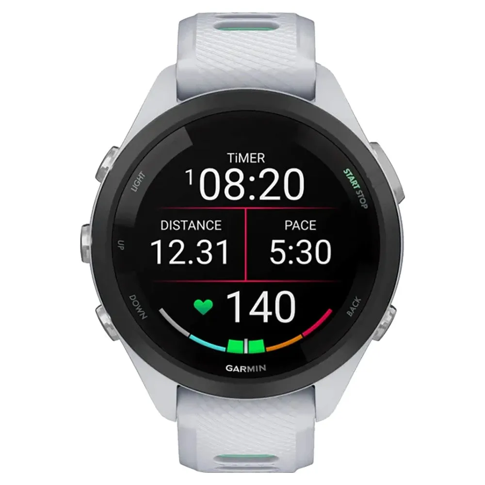 Garmin Forerunner 265S 1.1" Running Smartwatch - Whitestone/Neo Tropick | 49-GAR-010-02810-14