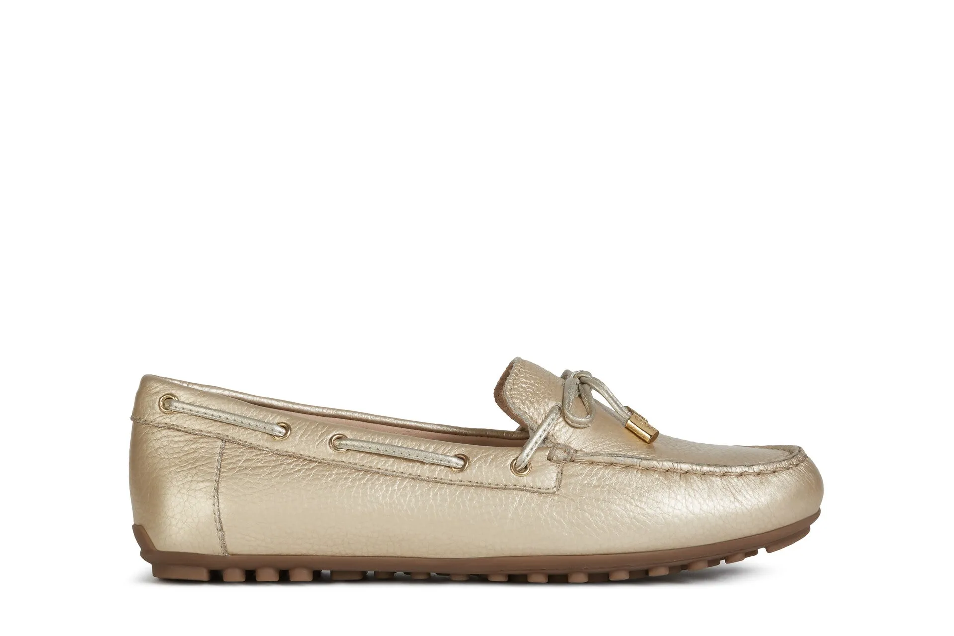 Geox Ladies Leelyan Pale Gold Metallic Loafer