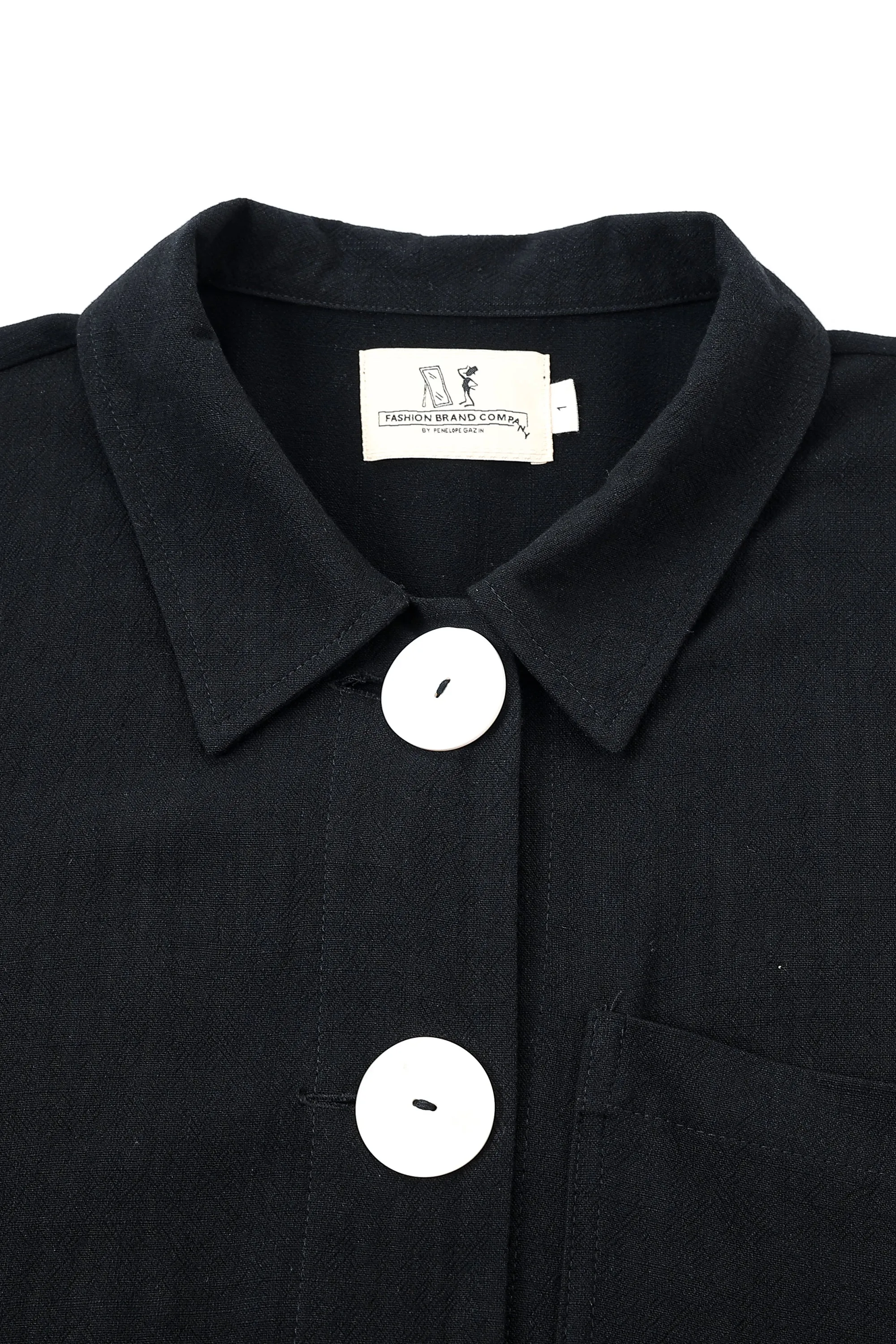 Giant Black Linen Shirt Dress Jacket