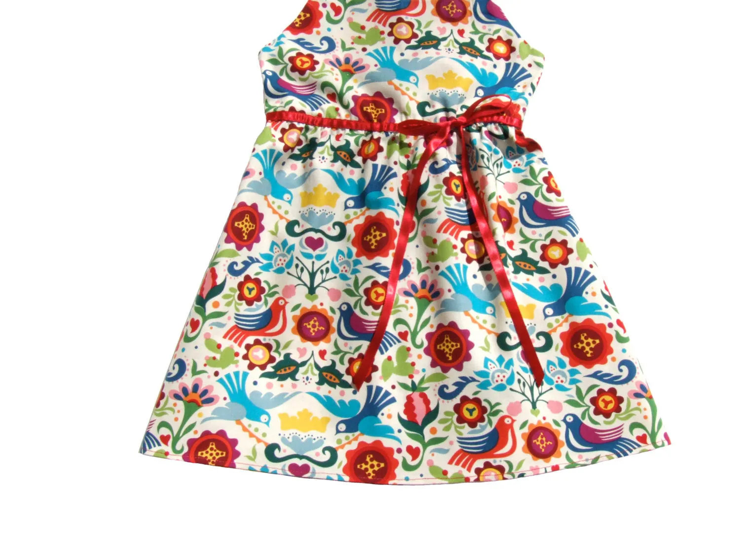 Girl's Halter Doves and Flowers Dress #GD-850