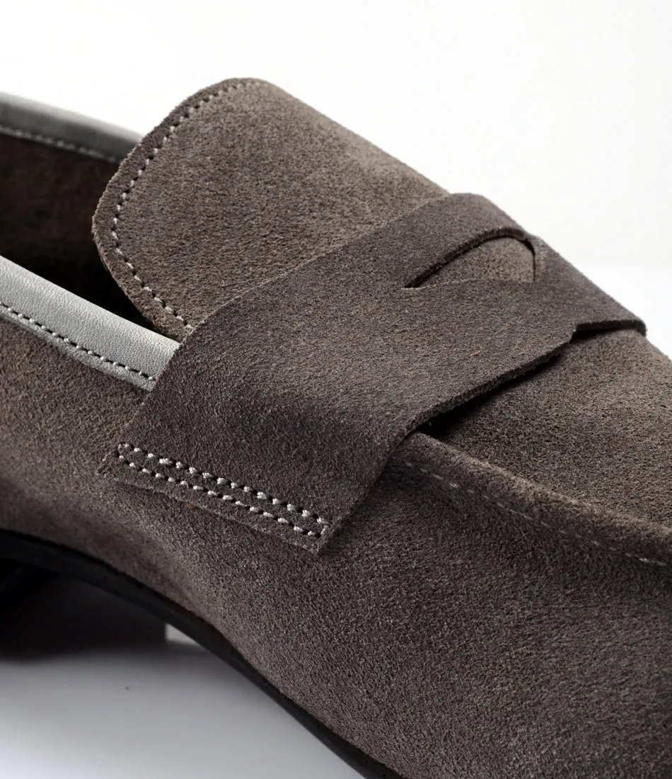 Grey Suede Penny Loafers - Ultra-Flex