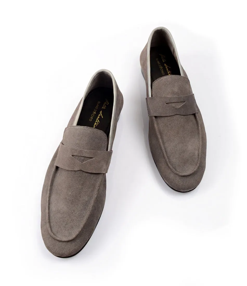 Grey Suede Penny Loafers - Ultra-Flex