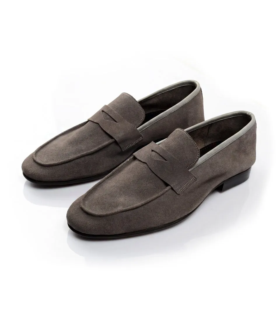 Grey Suede Penny Loafers - Ultra-Flex