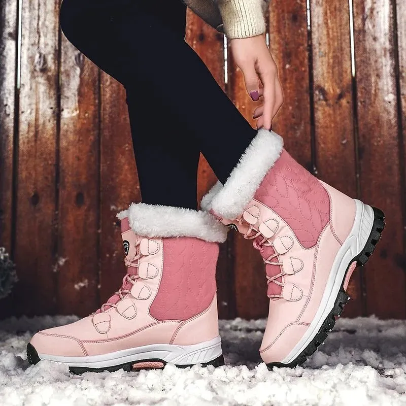 Groovywish Snow Boots Women Winter Keep Warm Water-proof Shoes