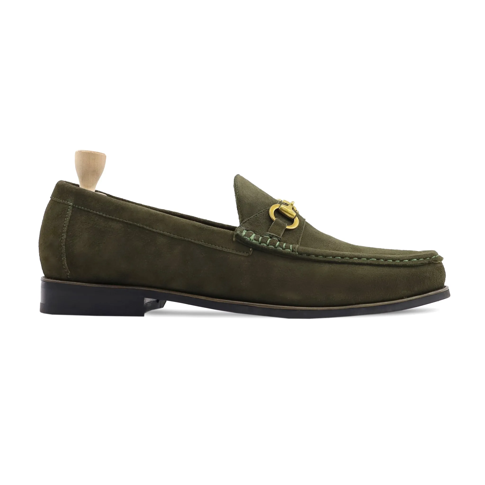 Gulbene - Men's Green Kid Suede Loafer