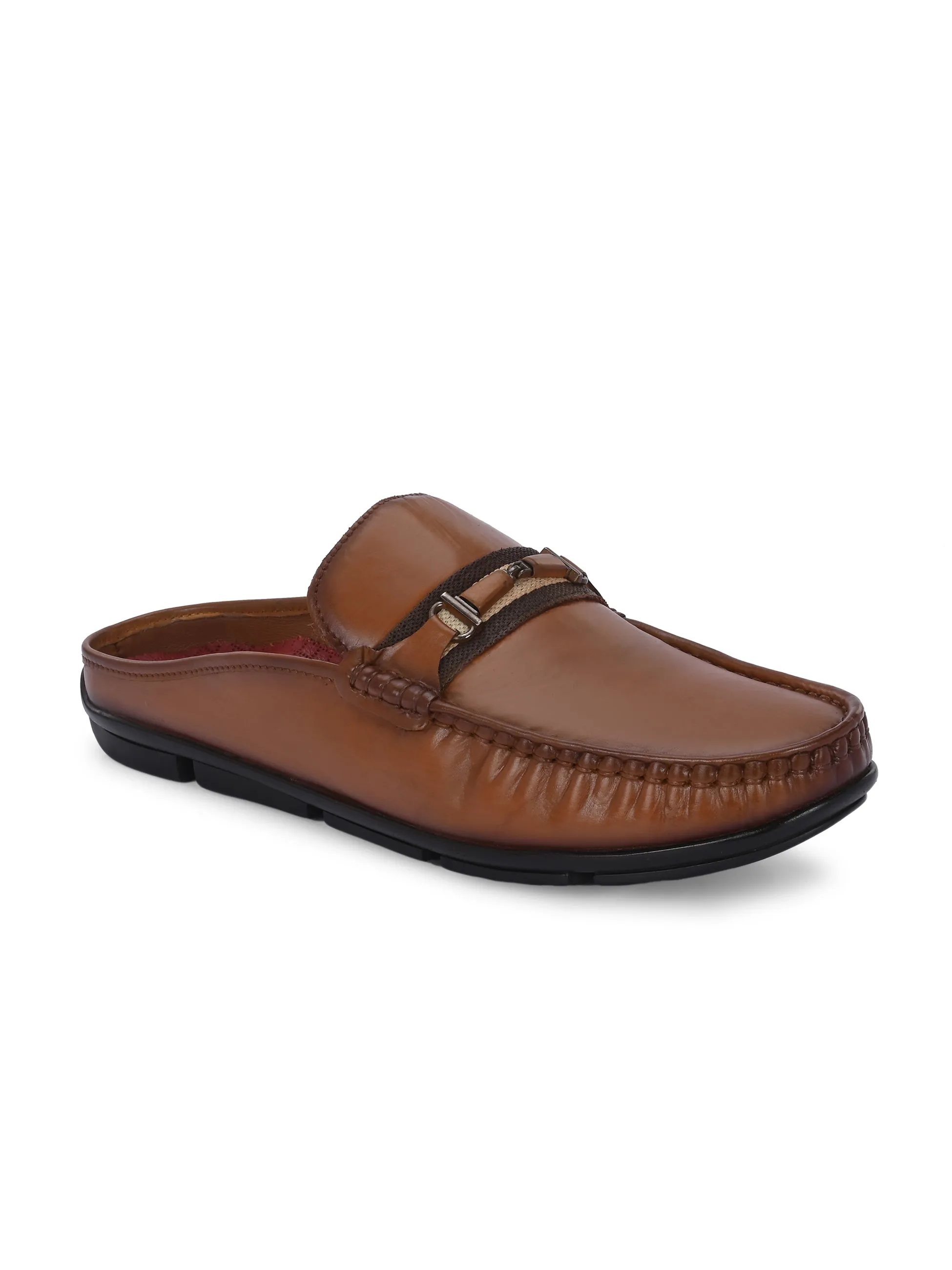 Hitz Men's Tan Leather Casual Loafers