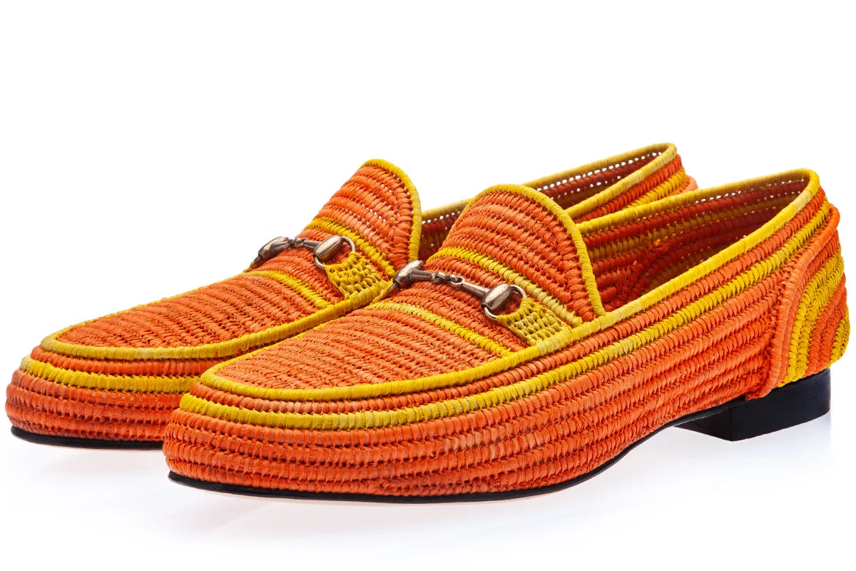 JADIDA RAFIA ORANGE LOAFERS