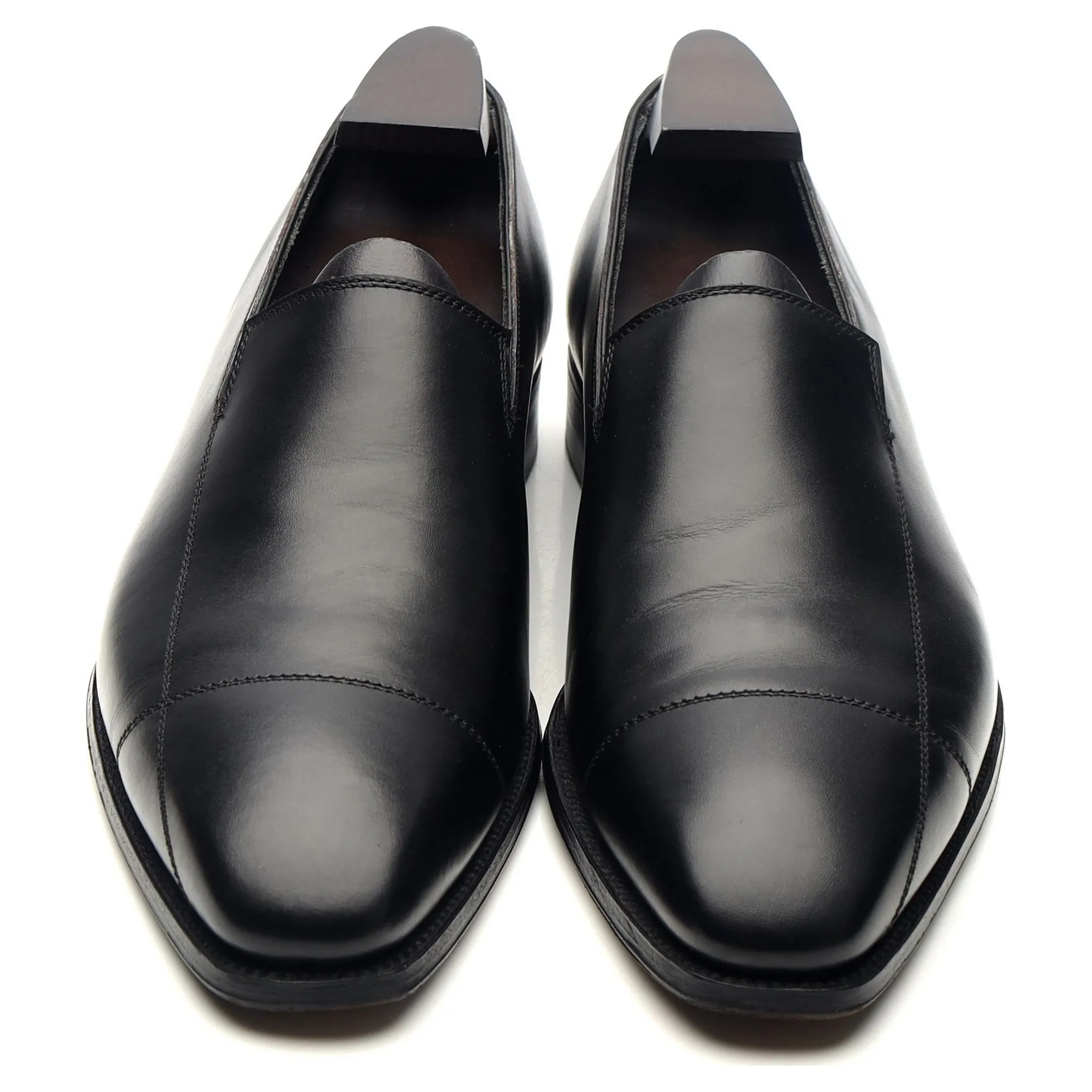 Kilgour Black Leather Slip On Loafers UK 9 E