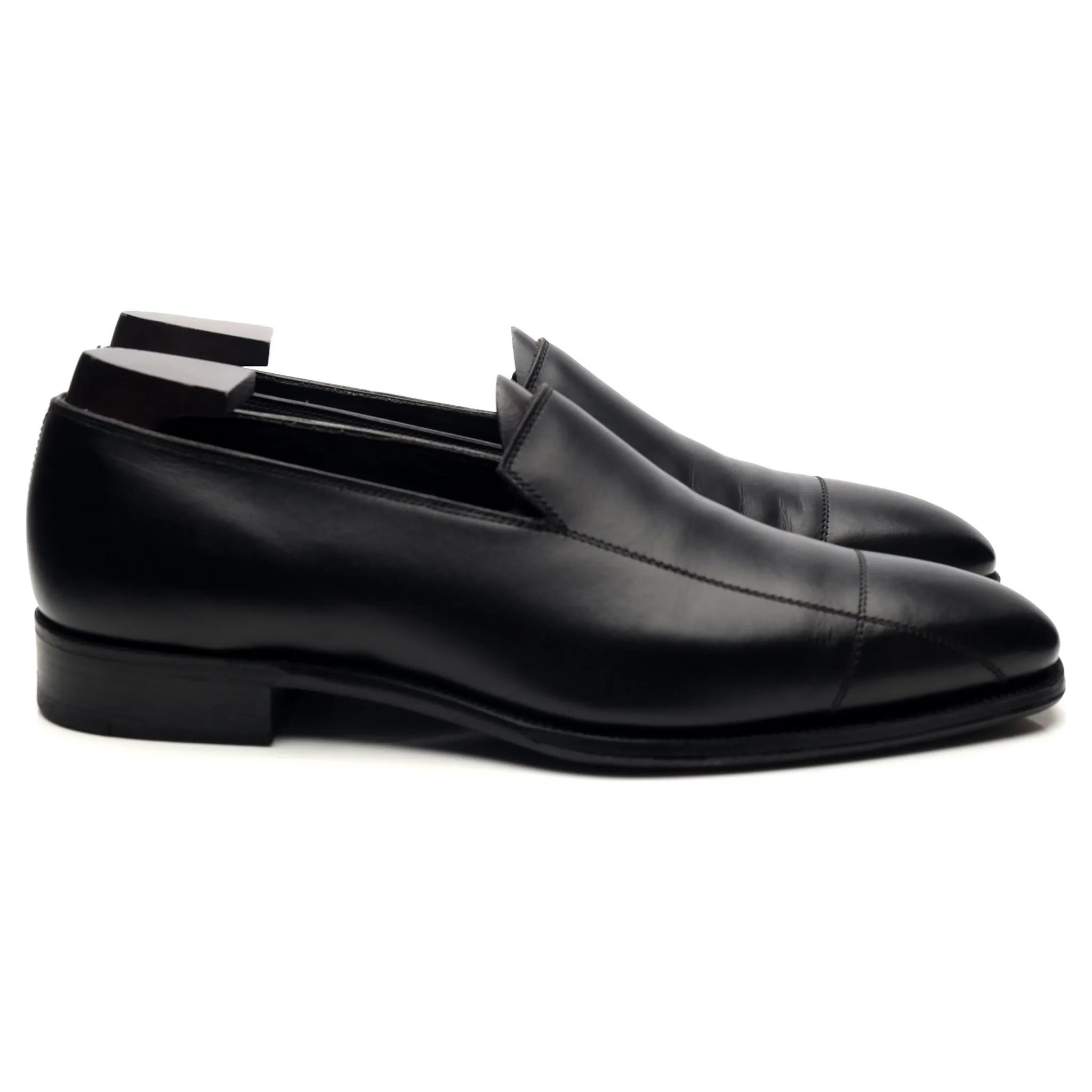 Kilgour Black Leather Slip On Loafers UK 9 E