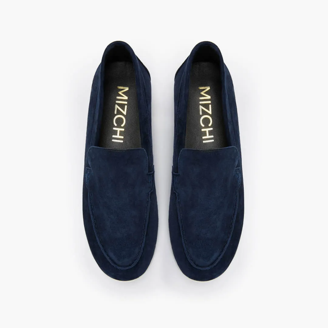 *MANON - Navy suede loafers