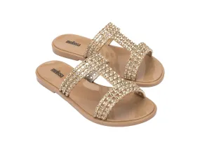 MeiIssa Glowing Slide AD Beige-Gold Slipons