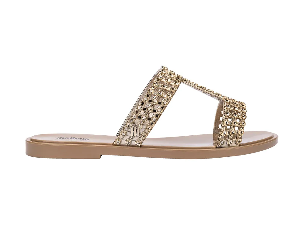 MeiIssa Glowing Slide AD Beige-Gold Slipons