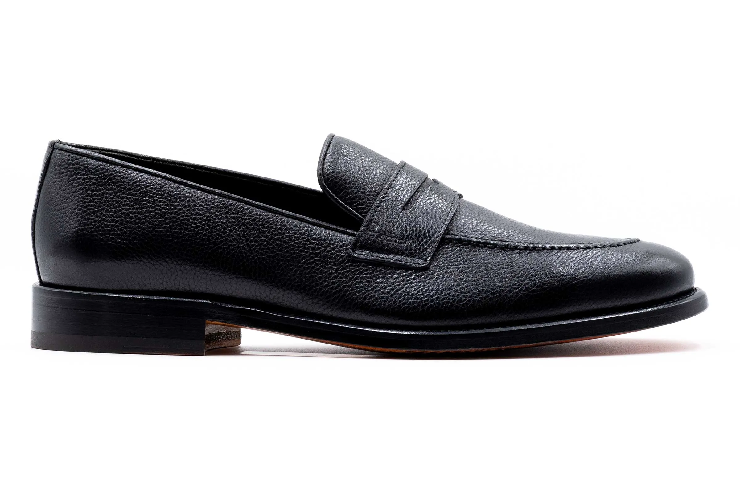 Napoli Italian Calf Leather Penny Loafers - Nero