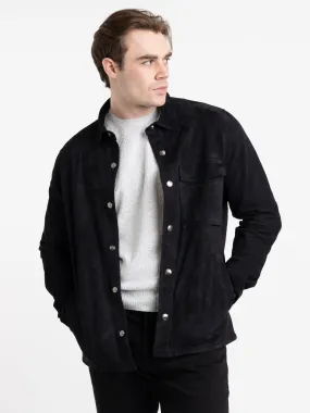 Navy Strozzi Leather Suede Jacket