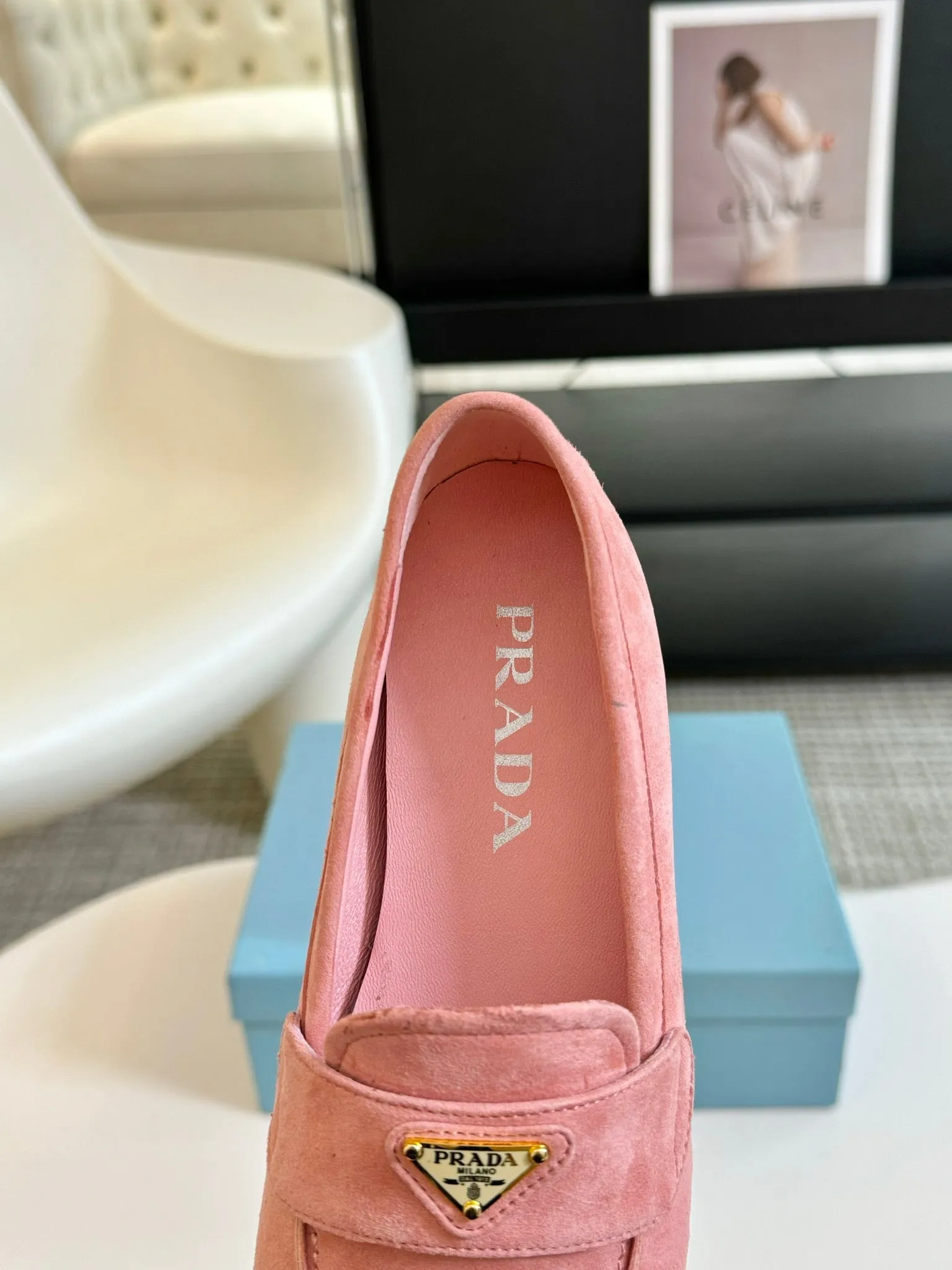 PRA SUEDE LOAFERS ROSE CALFSKIN