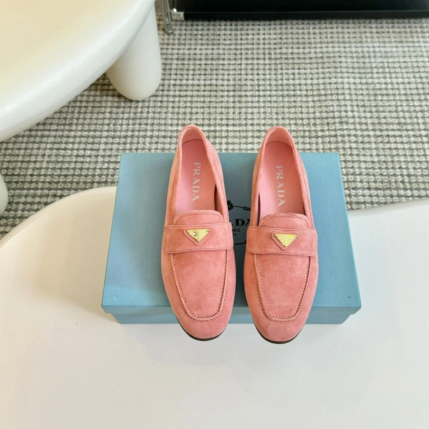 PRA SUEDE LOAFERS ROSE CALFSKIN