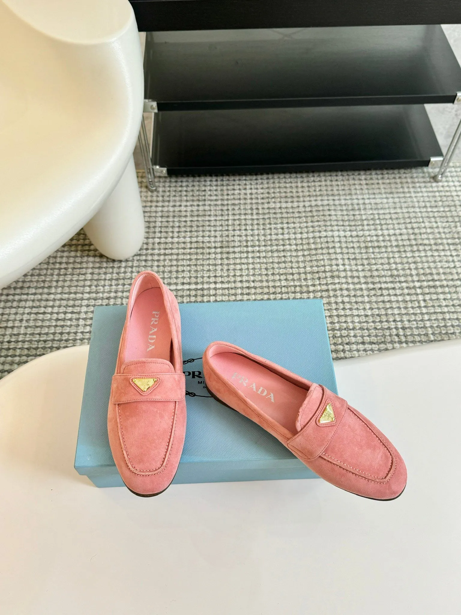 PRA SUEDE LOAFERS ROSE CALFSKIN