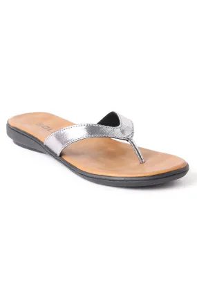 SOLES Shimmering Metallic Flat Sandals - Sparkle with Every Step