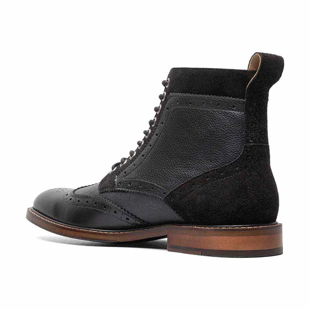 Stacy Adams Black Multi FINNEGAN Wingtip Lace Up Boot