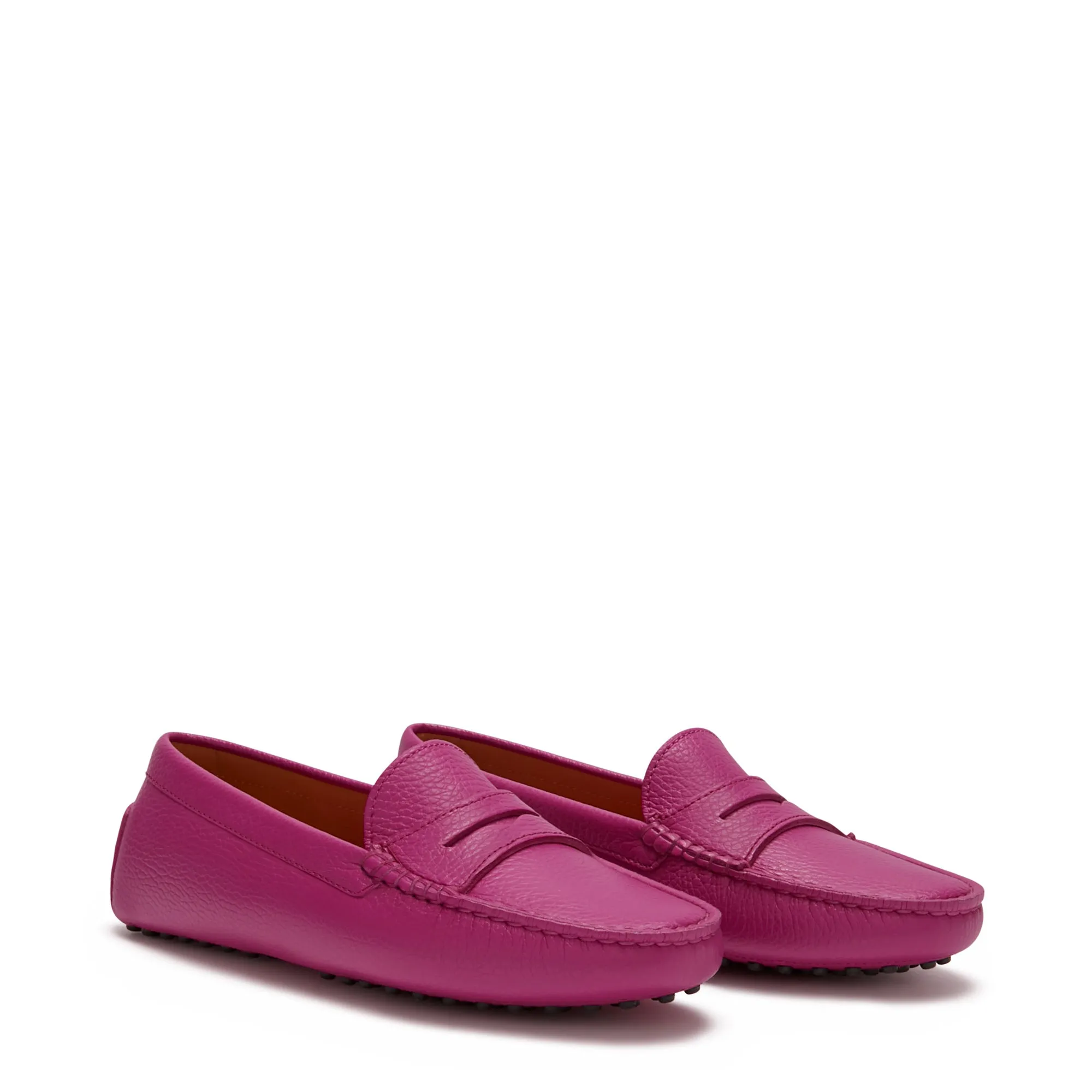 Vendôme Marie fuchsia calfskin leather moccasins