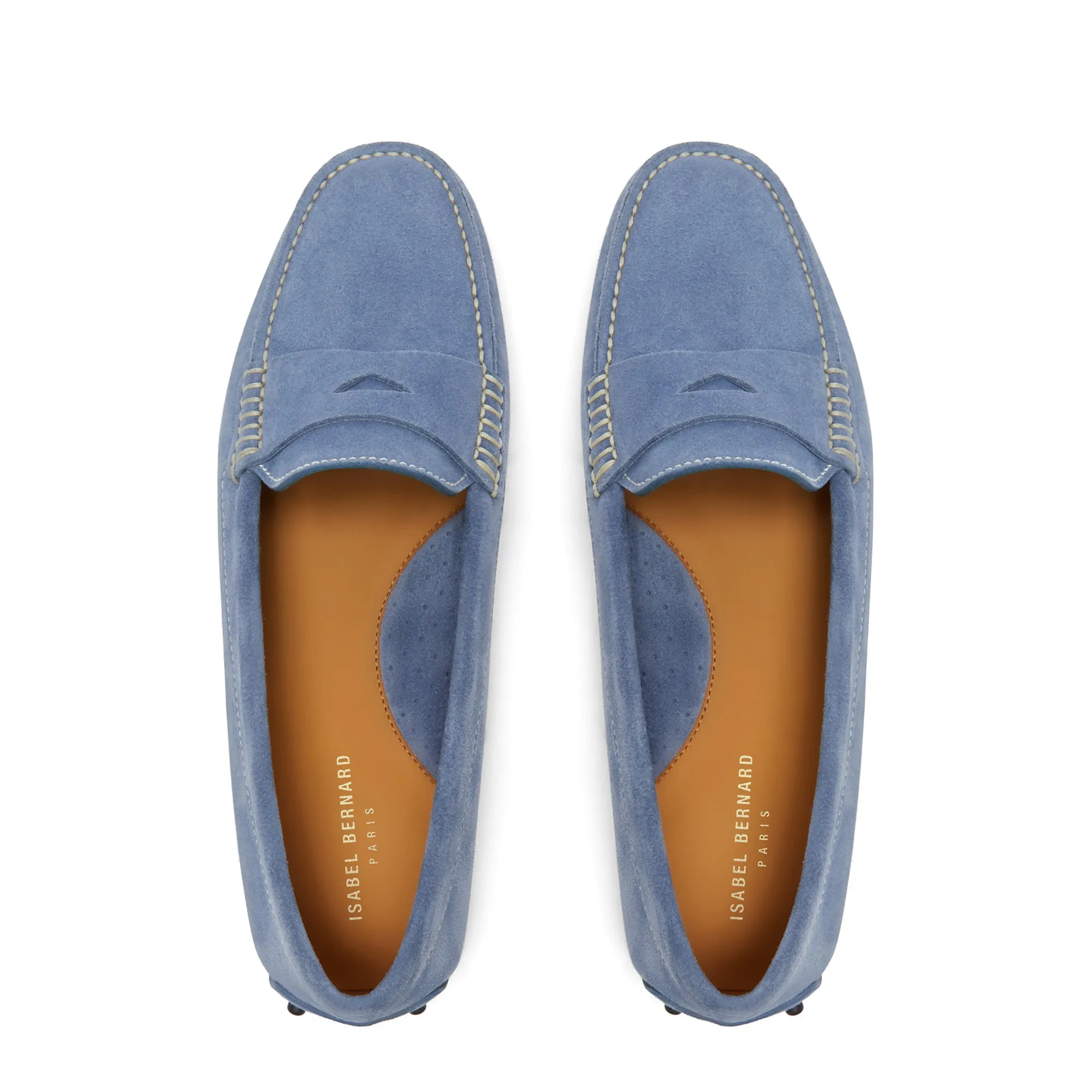 Vendôme Marie light blue suede moccasins