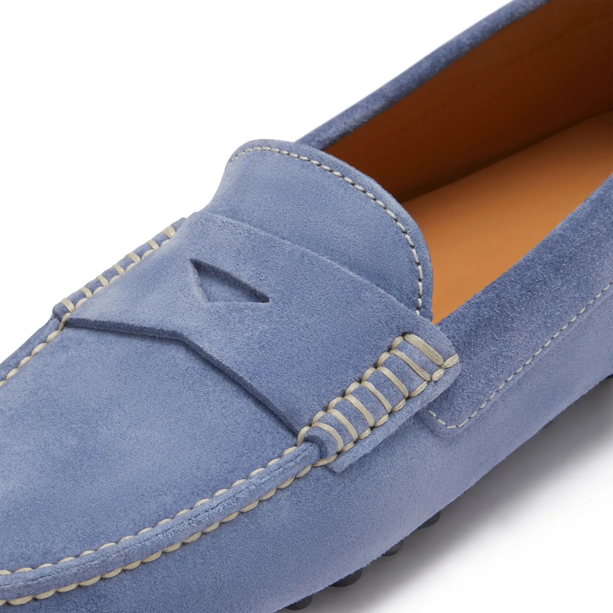 Vendôme Marie light blue suede moccasins