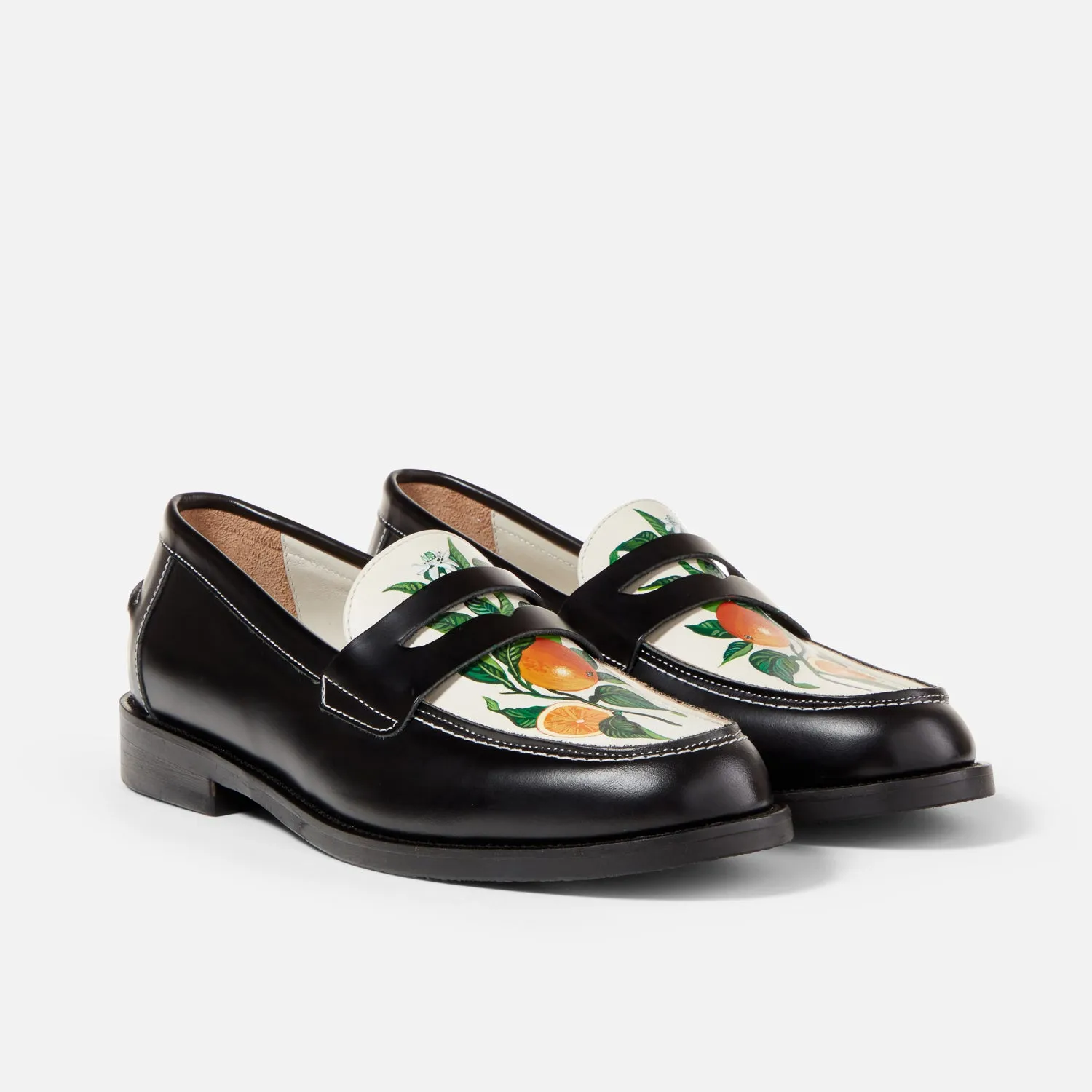 Wilde Hand-Painted Orange Penny Loafer - Men's