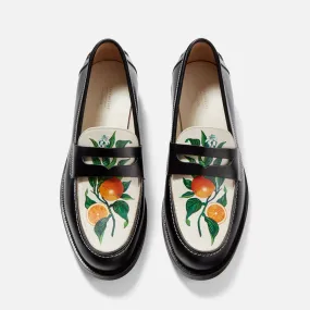 Wilde Hand-Painted Orange Penny Loafer - Men's