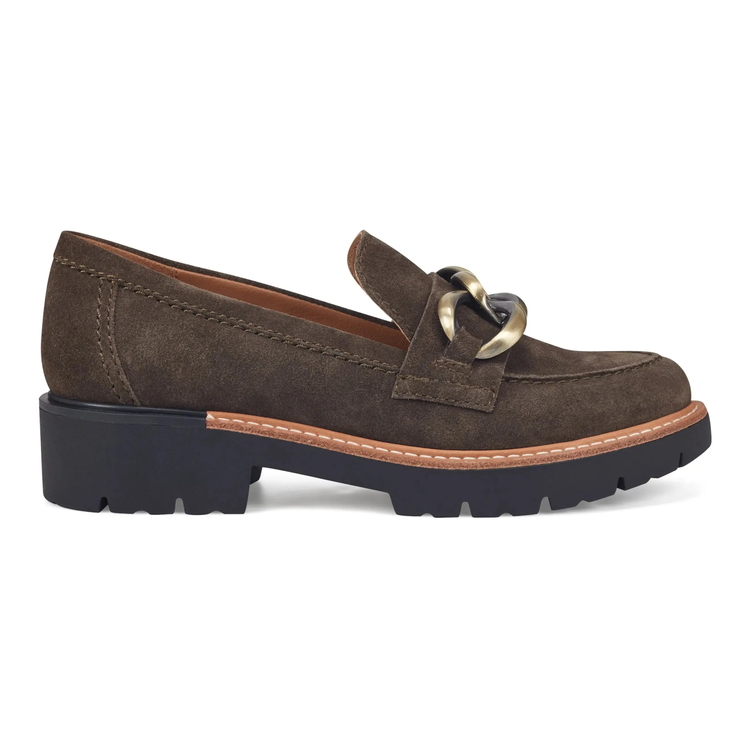 Zalor Round Toe Lug Sole Casual Slip-on Loafers