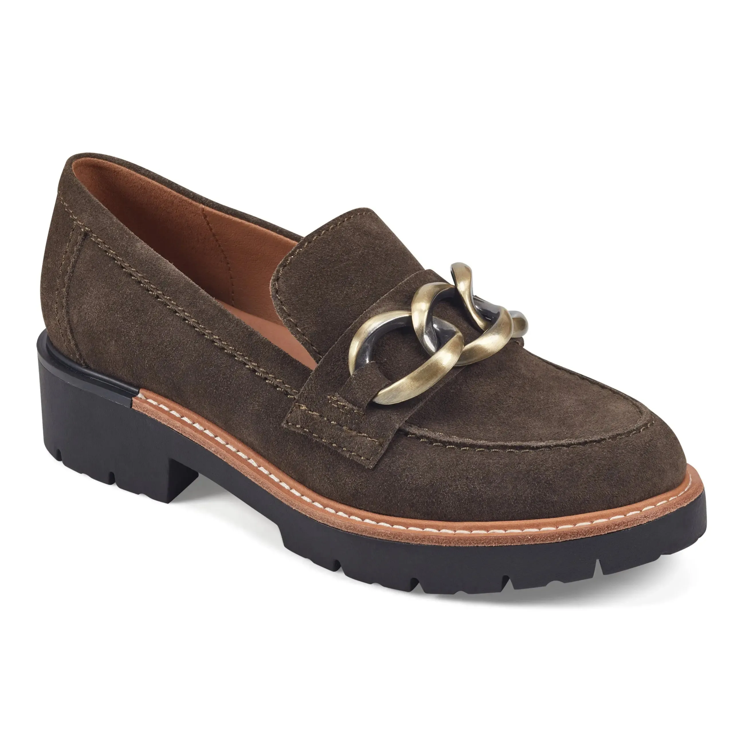 Zalor Round Toe Lug Sole Casual Slip-on Loafers