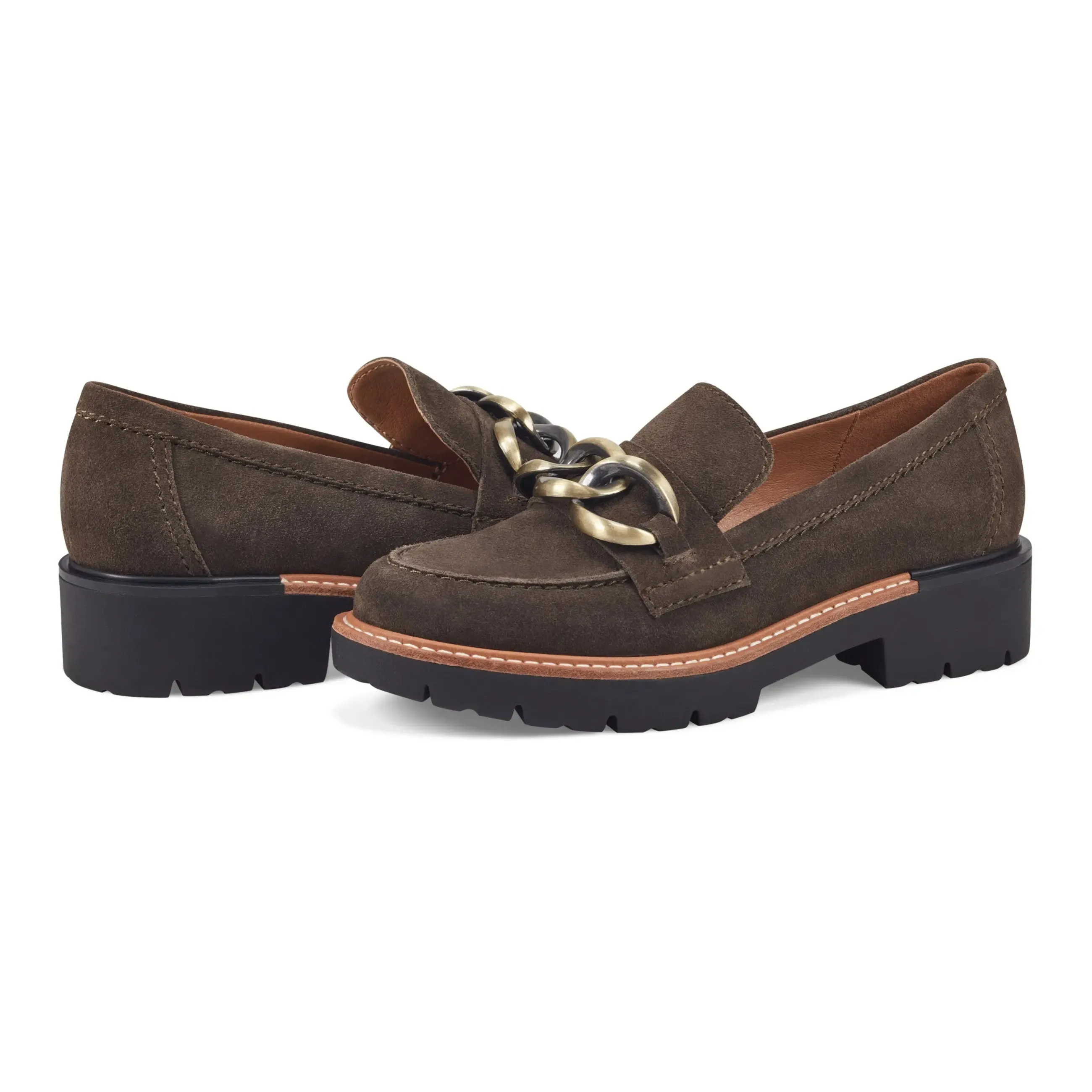 Zalor Round Toe Lug Sole Casual Slip-on Loafers